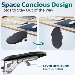 Sale Purely E5720 Ergonomic Arm/Elbow Support Rest for Desk, Computer Desk Arm Extender, Black (PARE5720)