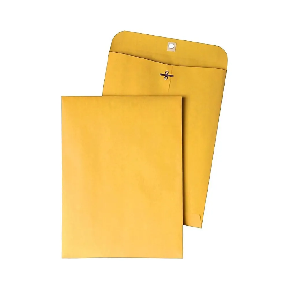 Outlet Quality Park Clasp & Moistenable Glue Kraft Catalog Envelopes, 6" x 9", Kraft, 100/Box (QUA37755)
