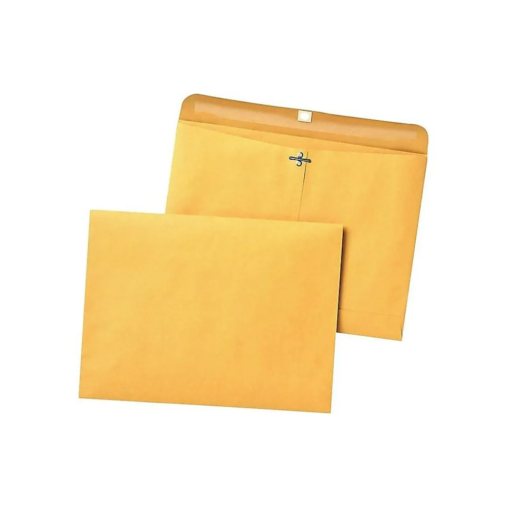 Outlet Quality Park Clasp Kraft Catalog Envelopes, 9"L x 12"H, Kraft, 100/Box (QUA38090)
