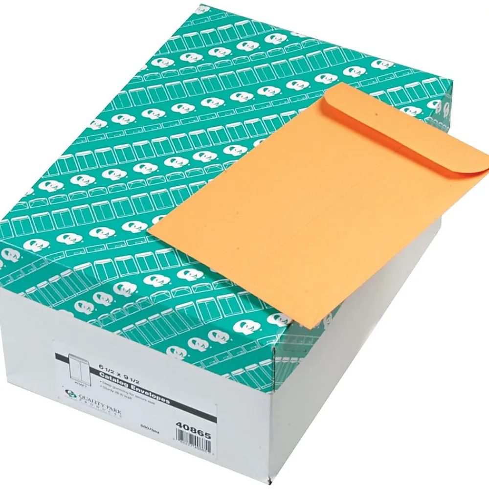 Outlet Quality Park Gummed Kraft Catalog Envelope, 6 1/2" x 9 1/2", Kraft, 500/Box (QUA40865)