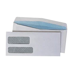 Online Quality Park Gummed Security Tinted #10 Double Window Envelopes, 4 1/8" x 9 1/2", White, 500/Box (24550)
