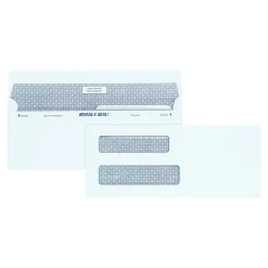 Online Quality Park Self Seal Security Tinted #8 Double Window Envelopes, 3 5/8" x 8 5/8", White Wove, 500/Box