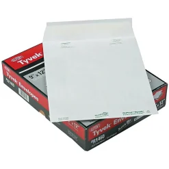 Clearance Quality Park Tyvek Survivor Self Seal Catalog Envelopes, 9"L x 12"H, White, 100/Box (QUAR1460)