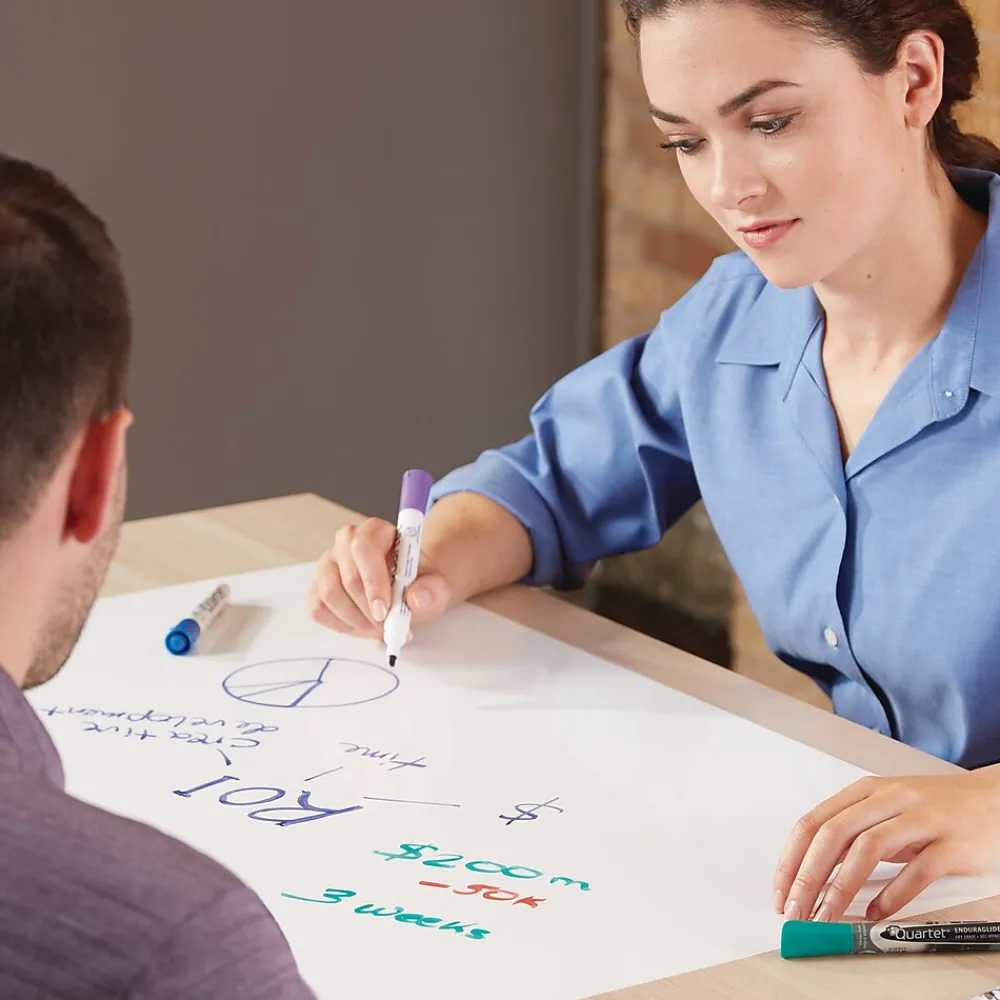 Dry Erase*Quartet ® Anywhere™ Repositionable Dry-Erase Surface, Self-Adhesive Sheets, 3’ x 2’ (R85532)