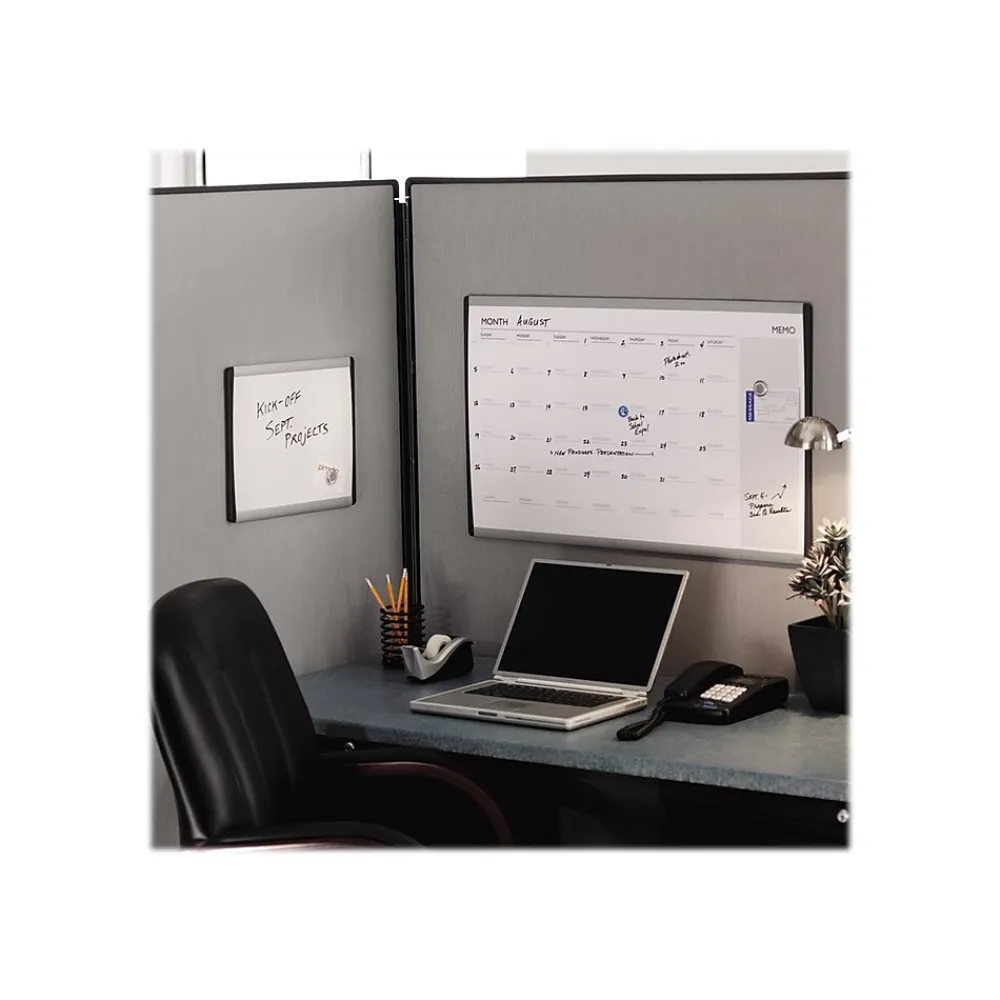 Dry Erase*Quartet Arc Cubicle Painted Steel Dry-Erase Whiteboard, Aluminum Frame, 1' x 1' (ARC1411)
