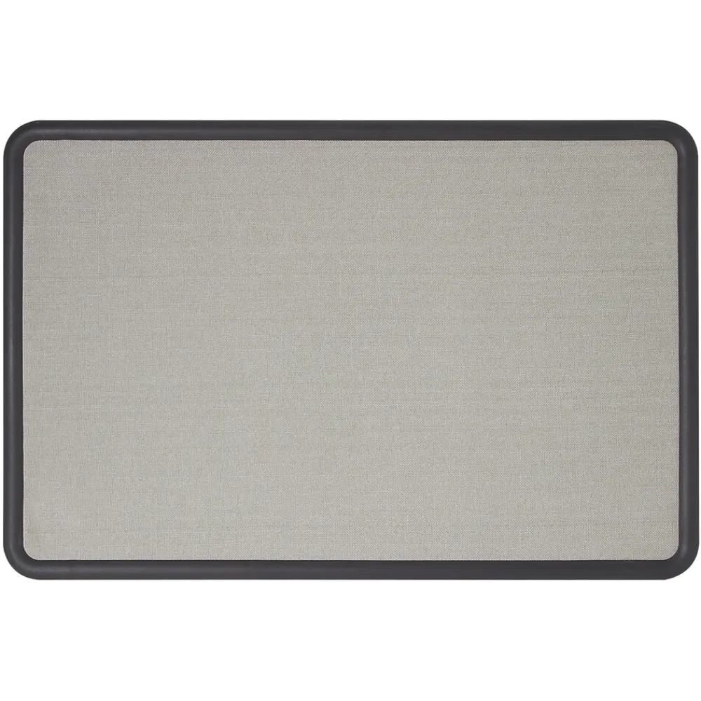 Bulletin*Quartet Contour Fabric Bulletin Board, Black Frame, 3'H x 4'W (7694G)