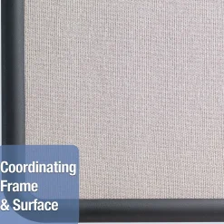 Bulletin*Quartet Contour Fabric Bulletin Board, Black Frame, 3'H x 4'W (7694G)