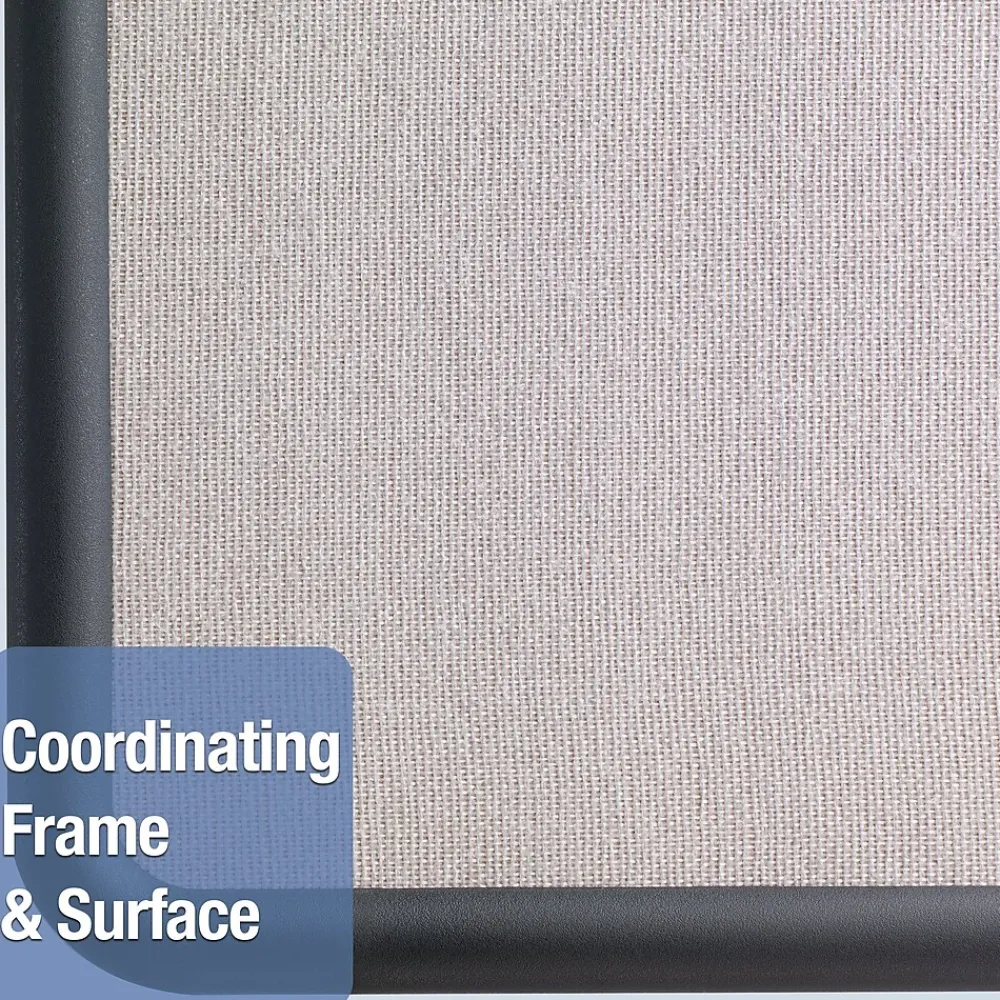 Bulletin*Quartet Contour Fabric Bulletin Board, Black Frame, 3'H x 4'W (7694G)