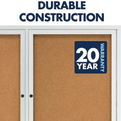 Bulletin*Quartet Cork Enclosed Board, Aluminum Frame, 3'H x 4'W (2364)