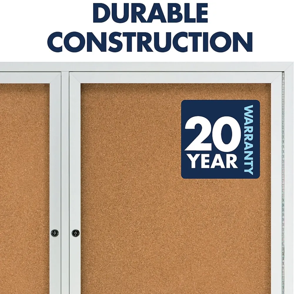 Bulletin*Quartet Cork Enclosed Board, Aluminum Frame, 3'H x 4'W (2364)