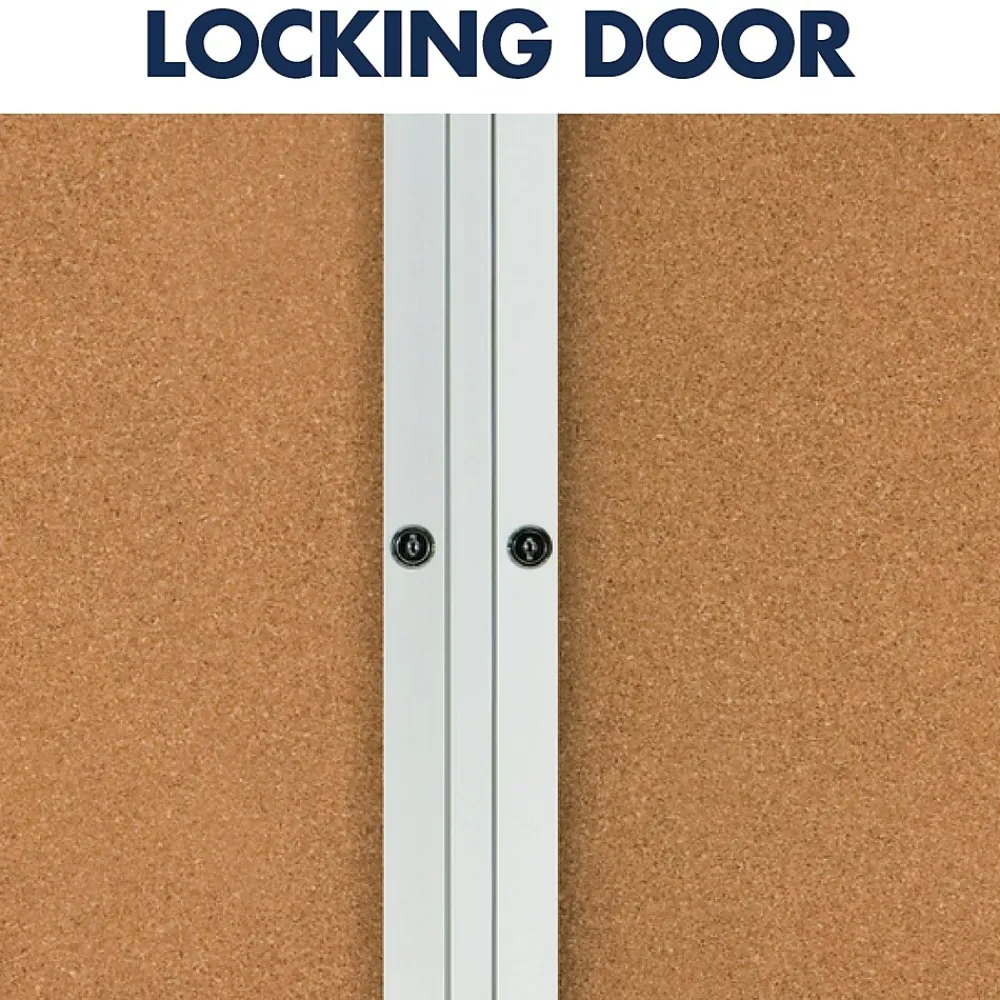 Bulletin*Quartet Cork Enclosed Board, Aluminum Frame, 3'H x 4'W (2364)