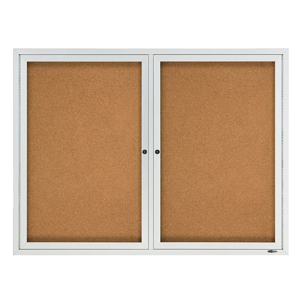Bulletin*Quartet Cork Enclosed Board, Aluminum Frame, 3'H x 4'W (2364)