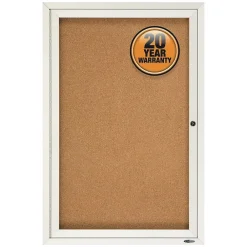 Bulletin*Quartet Cork Enclosed Bulletin Board, Aluminum Frame, 3'H x 2'W (2363)