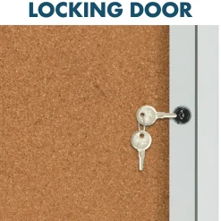 Bulletin*Quartet Cork Enclosed Bulletin Board, Aluminum Frame, 3'H x 6'W (2366)