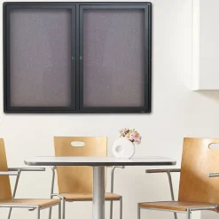 Bulletin*Quartet Fabric Enclosed Bulletin Board, Graphite Frame, 3'H x 4'W (2364L)