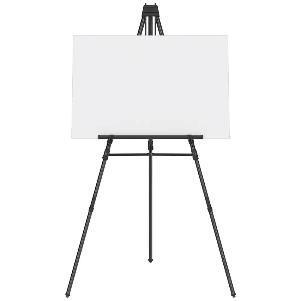 Dry Erase*Quartet Heavy Duty Display Easel, 66", Black Aluminum (56E)