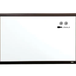 Dry Erase*Quartet Magnetic Dry-Erase Whiteboard, Mahogany Finish and Aluminum Frame, 2' x 3'