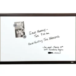 Dry Erase*Quartet Magnetic Dry-Erase Whiteboard, Mahogany Finish and Aluminum Frame, 2' x 3'