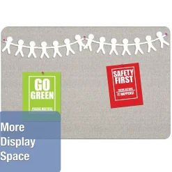 Bulletin*Quartet Oval Office Fabric Bulletin Board, Frameless, 3'H x 4'W (7684G)