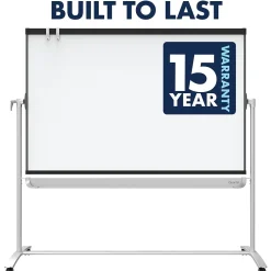 Dry Erase*Quartet Prestige 2 Magnetic Mobile Presentation Whiteboard Easel, 6' x 4' (ECM64P2)