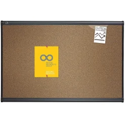 Bulletin*Quartet Prestige Cork Bulletin Board, Graphite Frame, 4'H x 6'W (B247G)