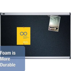 Bulletin*Quartet Prestige Foam Bulletin Board, Aluminum Frame, 2'H x 3'W (QTB343A)