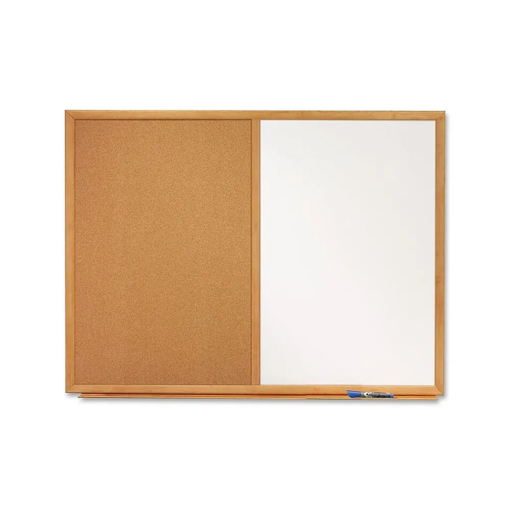 Bulletin*Quartet Standard Cork & Dry Erase Whiteboard, 4' x 3' (QTS554)