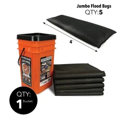 Quick Dam Grab & Go Jumbo Flood Bag, 48", Up to 8 Gal. 5/Box (QDGG1248-5)