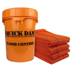 Quick Dam High-Visibility Water Barrier, 120", Up to 8 Gal., 10/Box (QD610-10HV)