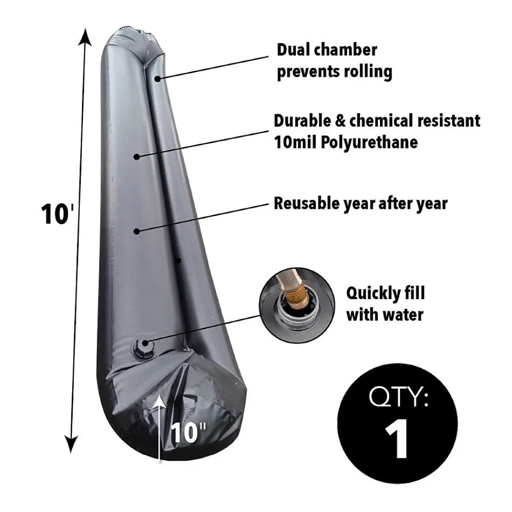 Quick Dam Universal Water Curb, Flood Control, 10" x 10', 1/Pack (QDWC1010)
