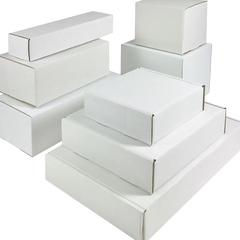 New Quill Brand 6"x2"x2" Corrugated Mailers, White, 50/Bundle (M622)