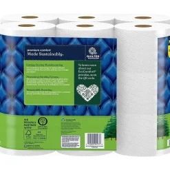 Ultra Soft & Strong 2-Ply Standard Toilet Paper, White, 295 Sheets/Roll, 18 Rolls/Case (946325)<Quilted Northern Hot