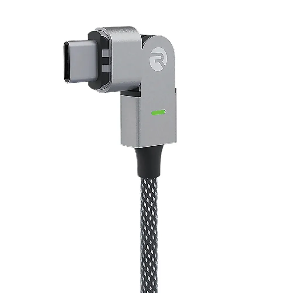 The Magic 180 Pro Fast-Charging Cable for iOS, Micro USB & USB-C, 6.5-ft., Black (RACMAG720-23E-BLAB)<Raycon New