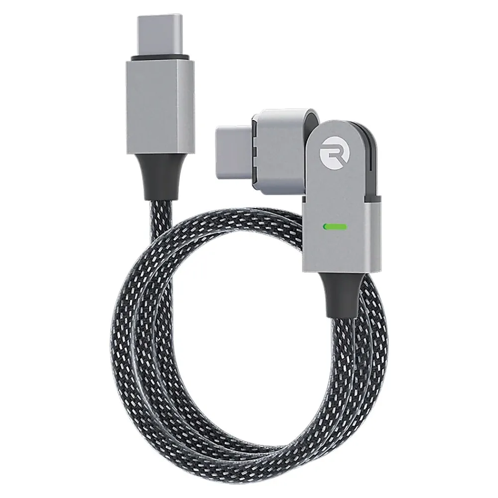 The Magic 180 Pro Fast-Charging Cable for iOS, Micro USB & USB-C, 6.5-ft., Black (RACMAG720-23E-BLAB)<Raycon New