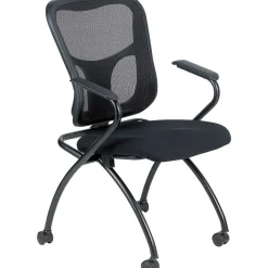 Folding & Stacking*RAYNOR GROUP Raynor Eurotech Fabric Seat Flip Nesting Chair, with Arm, Black, 2/Carton