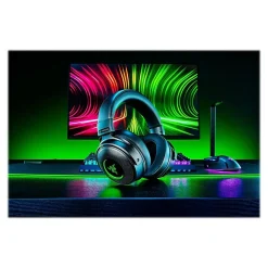 Clearance Razer Kraken V3 Pro Refurbished Wireless Noise Canceling Stereo Gaming Over-the-Ear Headset, 3.5mm, Black (RZ04-03460100-R3U1)