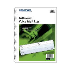 Notepads|Rediform Follow Up Message Pad, 8" x 11", White/Blue, 100 Sheets/Pad (51114)