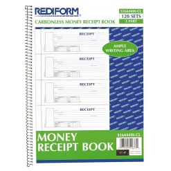 Accounting & Record Journals*Rediform Money Receipt Book, 2 3/4" x 7", Carbonless, 120 Sets/Book (S16444WCL)