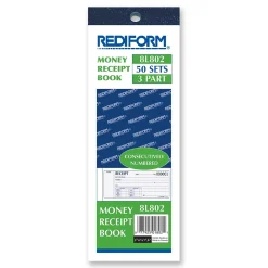 Accounting & Record Journals*Rediform Money Receipts Collection Forms, Carbonless, 3 Parts, 2 3/4" x 7" (8L802)