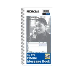 Notepads|Rediform Phone Message Pad, 3" x 5", White/Blue, 100 Sheets/Pad (50076)