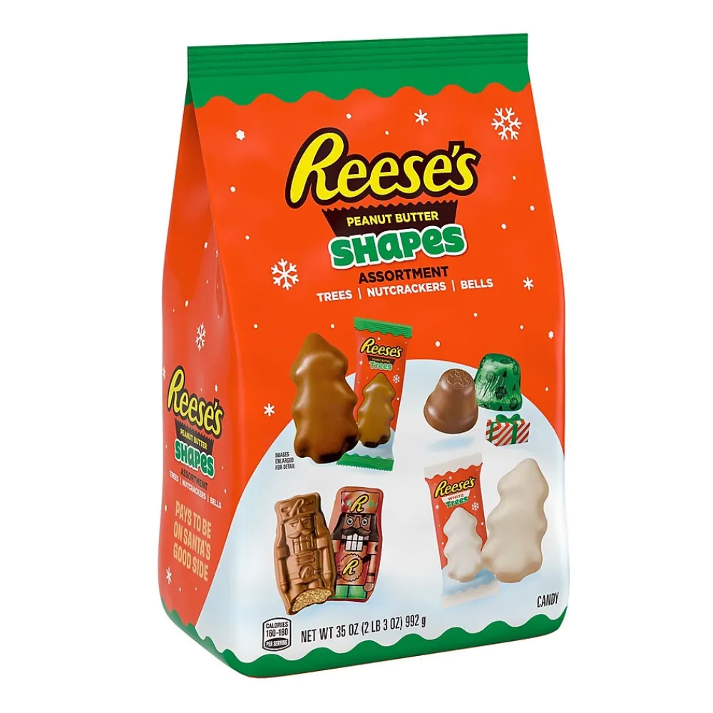 Reese's Assorted Flavored Peanut Butter Shapes Christmas Candy Bag, 35 oz (HEC95345)