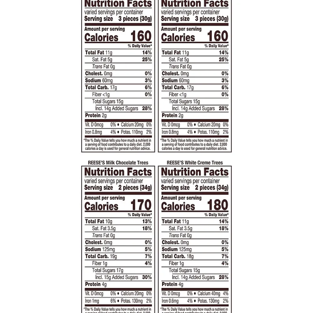 Reese's Assorted Flavored Peanut Butter Shapes Christmas Candy Bag, 35 oz (HEC95345)