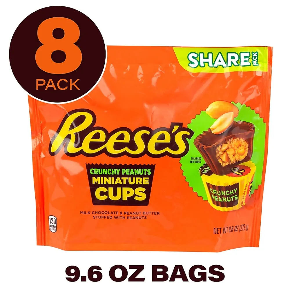 Reese's Crunchy Peanuts Miniature Cups Pouch, 9.6 oz, 8/Pack (220-02453)