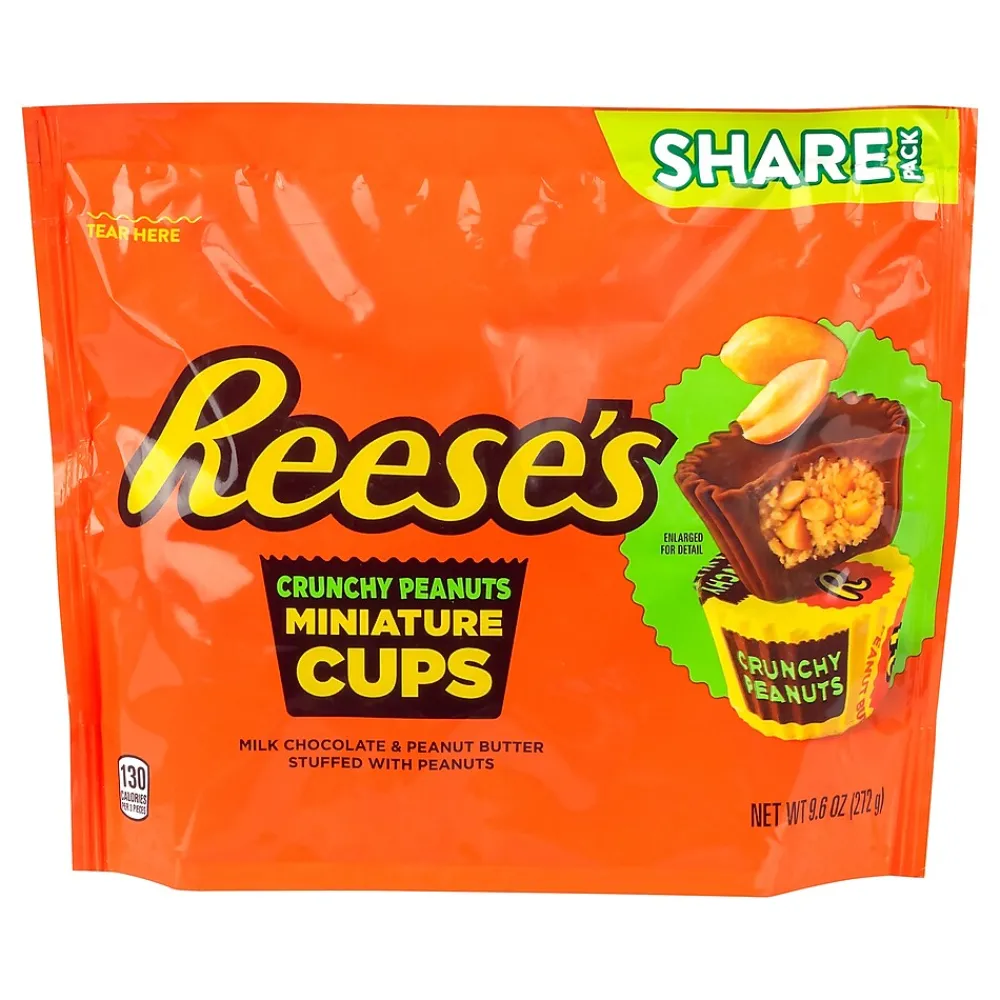 Reese's Crunchy Peanuts Miniature Cups Pouch, 9.6 oz, 8/Pack (220-02453)