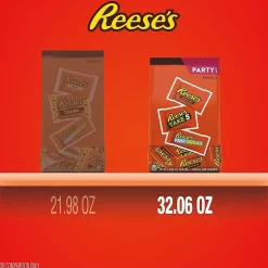 Reese's Milk Chocolate Peanut Butter Assortment Snack Size Candy, Individually Wrapped, 32.06 oz, Bulk Party Bag (3400093922)