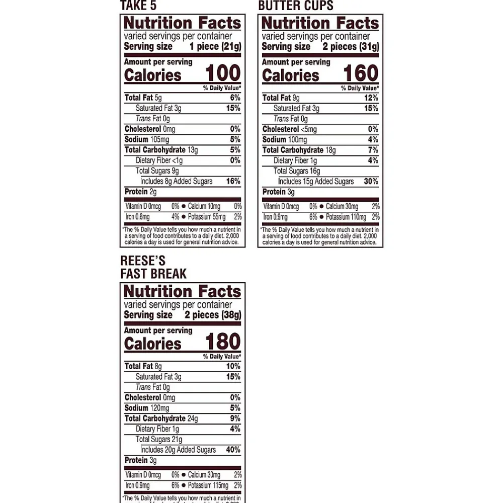 Reese's Milk Chocolate Peanut Butter Assortment Snack Size Candy, Individually Wrapped, 32.06 oz, Bulk Party Bag (3400093922)