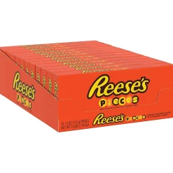 Reese's Pieces Peanut Butter Milk Chocolate Pieces, 4 oz., 12/Carton (HEC11470)