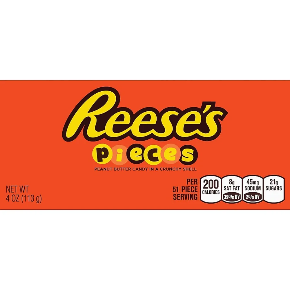 Reese's Pieces Peanut Butter Milk Chocolate Pieces, 4 oz., 12/Carton (HEC11470)