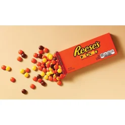Reese's Pieces Peanut Butter Milk Chocolate Pieces, 4 oz., 12/Carton (HEC11470)