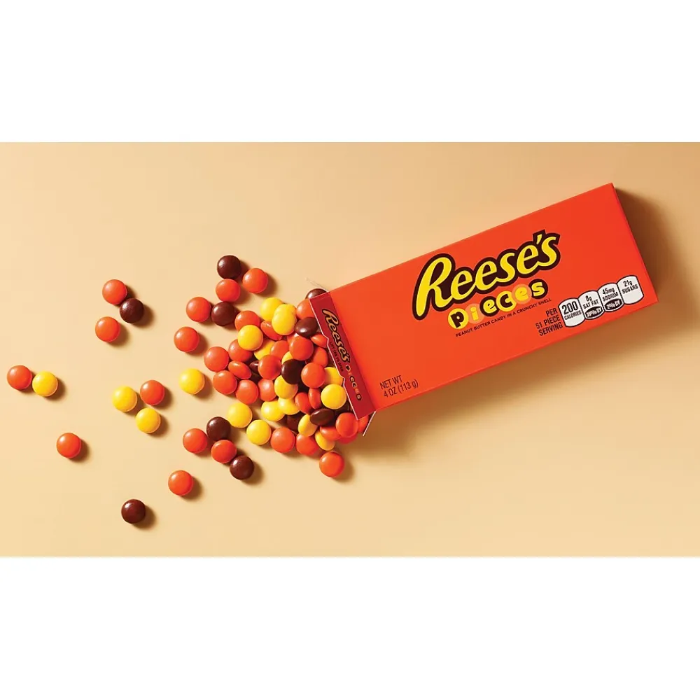 Reese's Pieces Peanut Butter Milk Chocolate Pieces, 4 oz., 12/Carton (HEC11470)